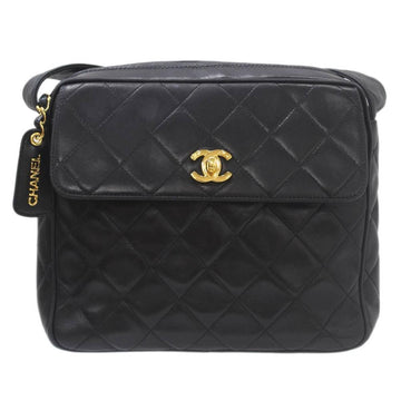 Black Leather Chanel Shoulder Bag