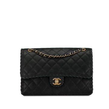 Black Leather Chanel Crossbody Bag