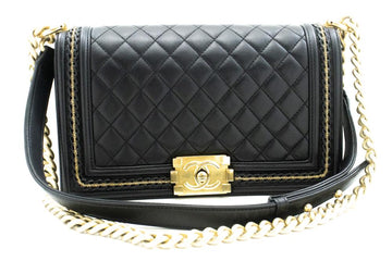 Black Leather Chanel Crossbody Bag
