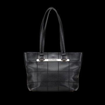Black Leather Chanel Chocolate Bar