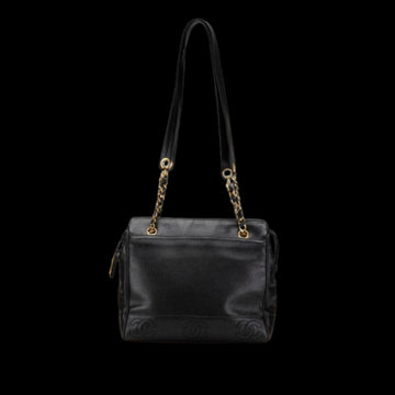 Black Leather Chanel Tote