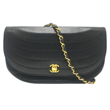 Black Leather Chanel Crossbody Bag