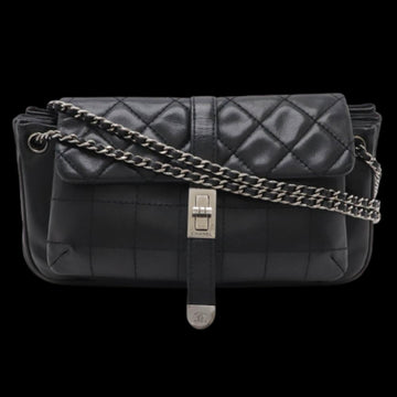 Black Leather Chanel Chocolate Bar