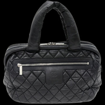 Black Leather Chanel Tote