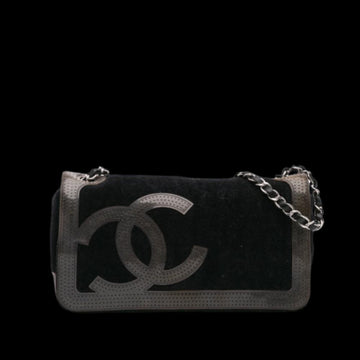 Black Leather Chanel Sports CC Logo