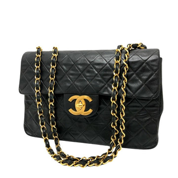 Black Leather Chanel Shoulder Bag