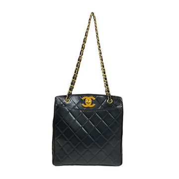Black Leather Chanel Tote