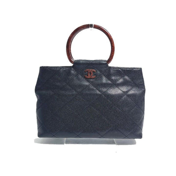 Black Leather Chanel Handbag
