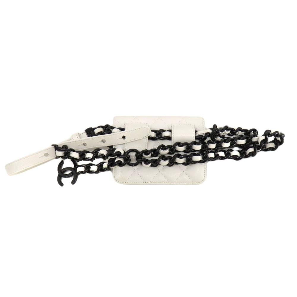 Black Leather Chanel Belt Bag