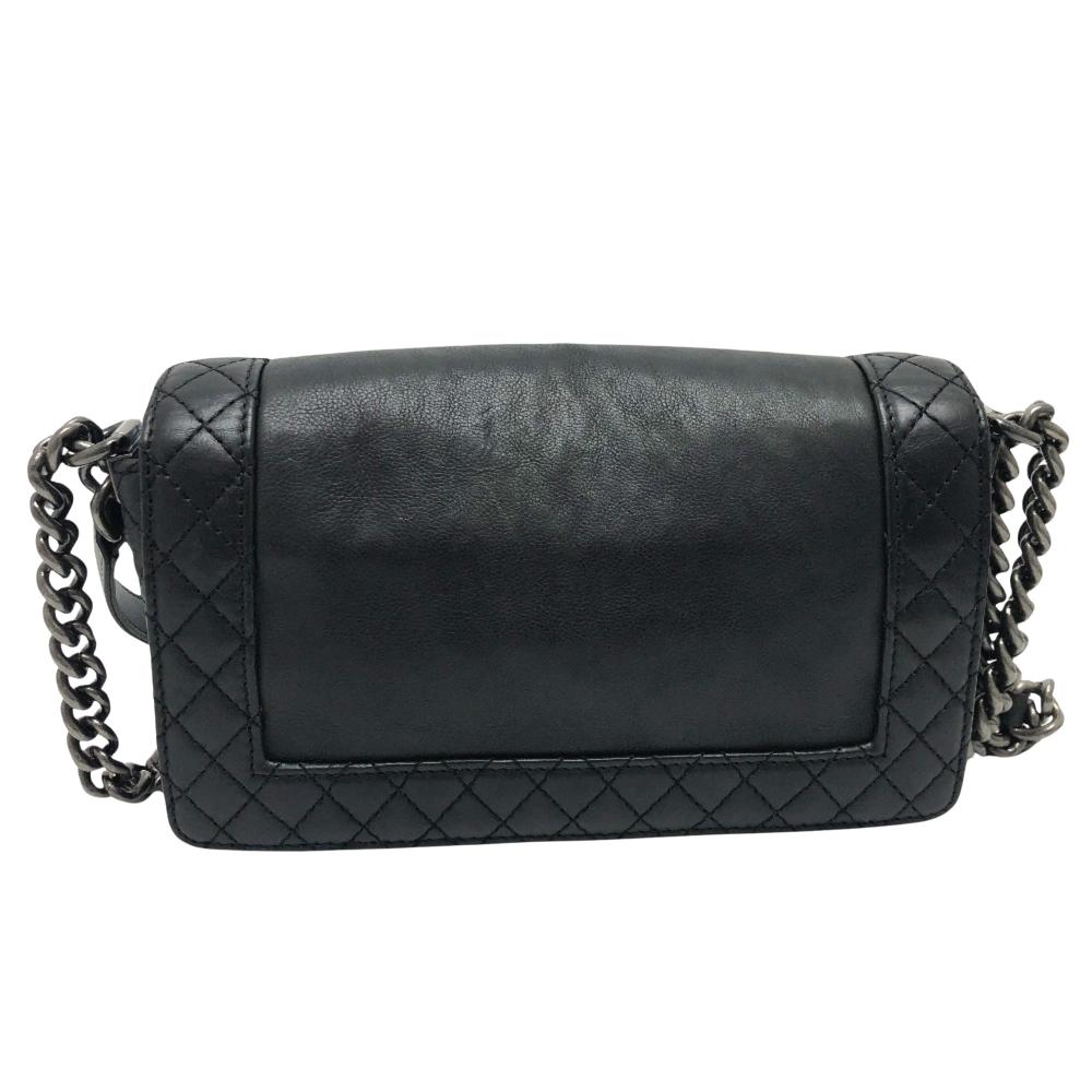 Black Leather Chanel Crossbody Bag