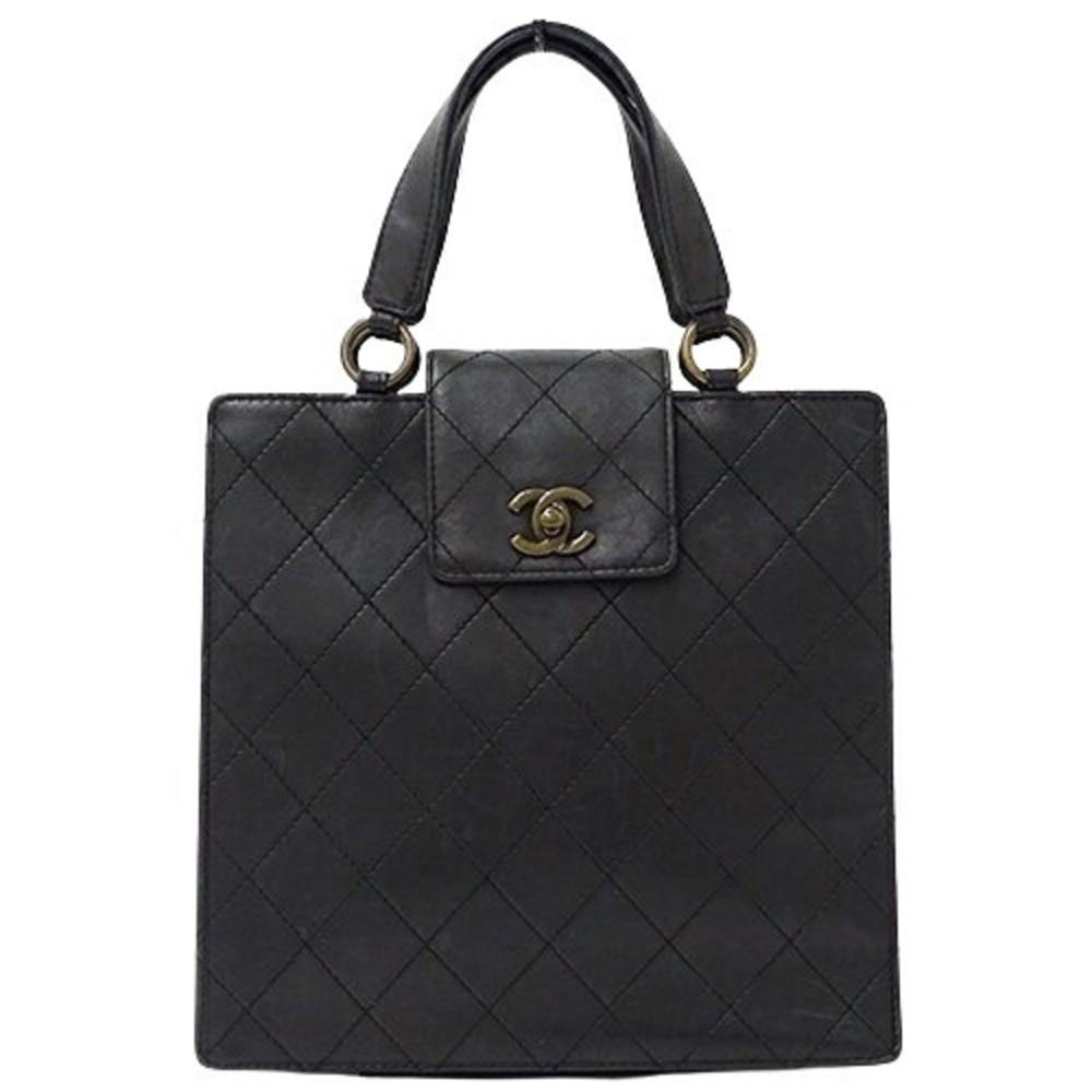 Black Leather Chanel Handbag