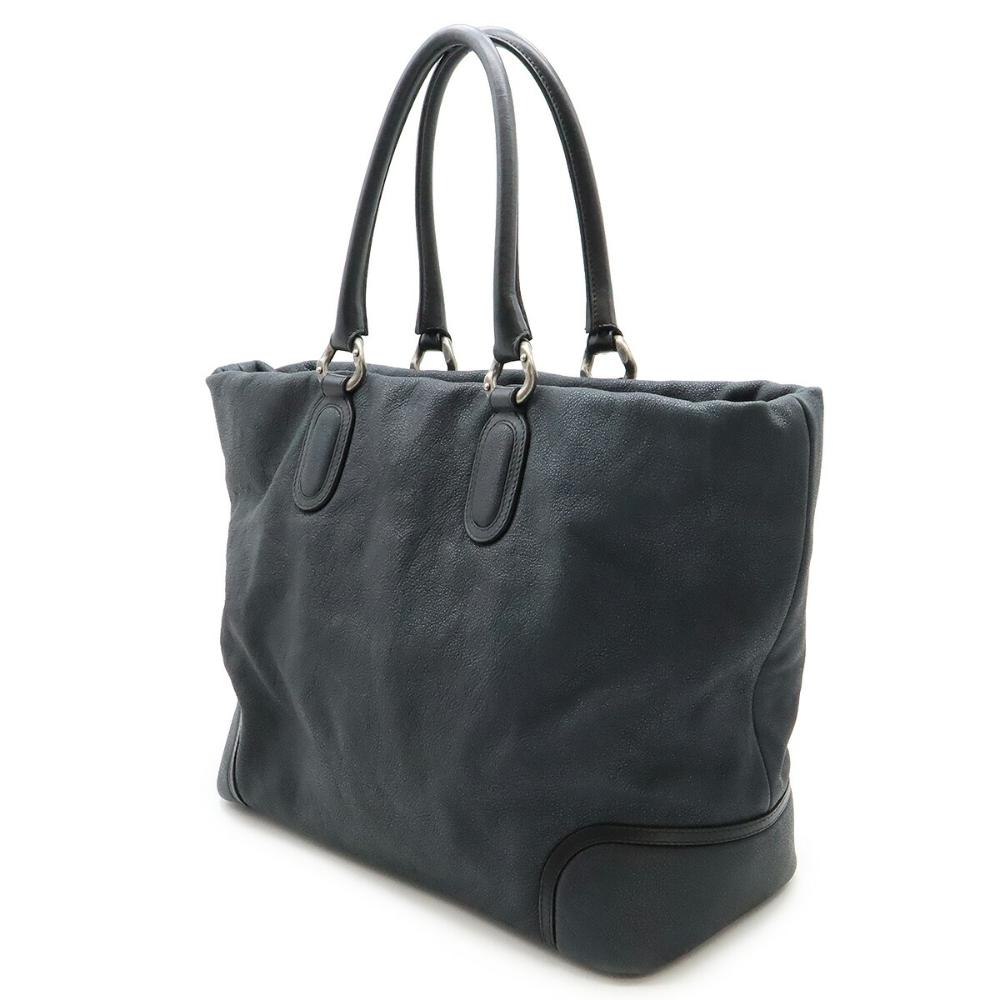 Black Leather Chanel Tote