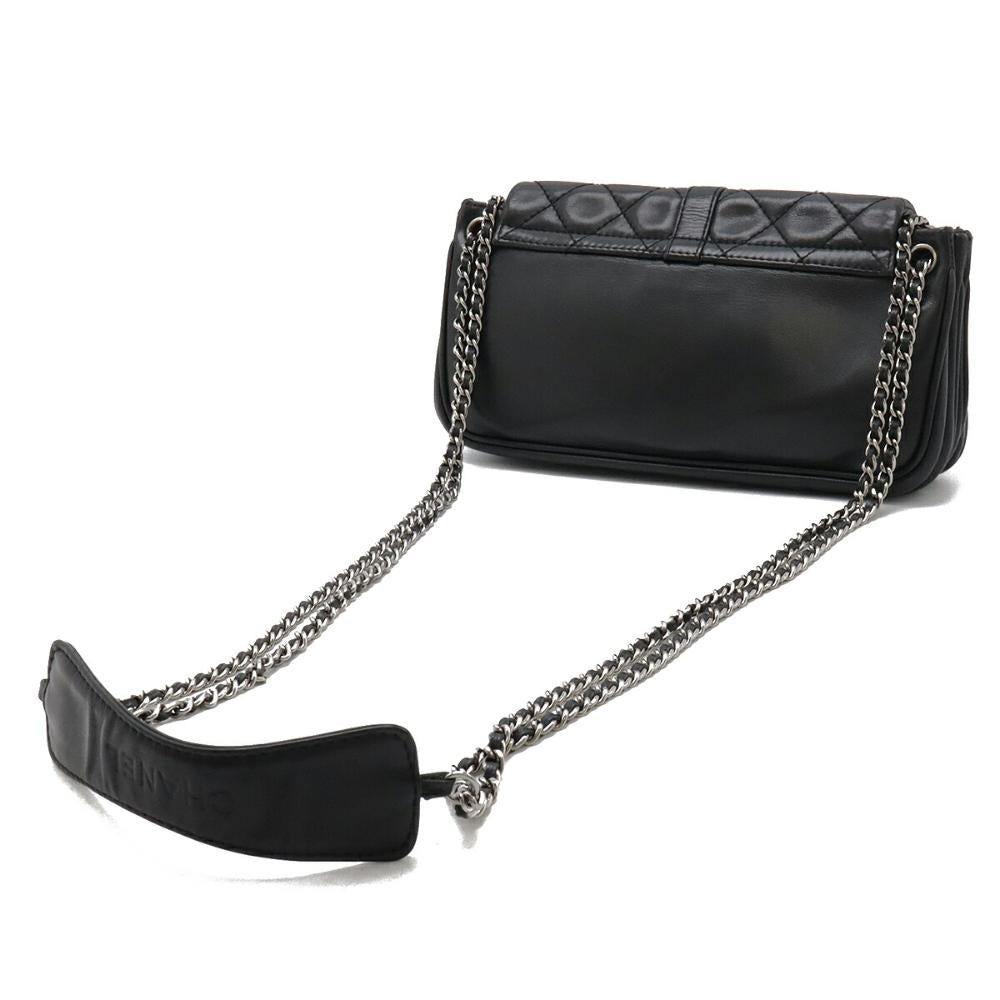 Black Leather Chanel Chocolate Bar