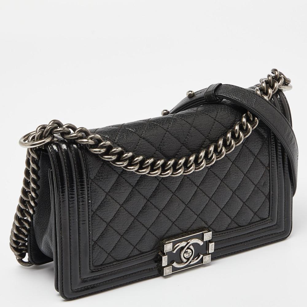 Black Leather Chanel Flap Bag