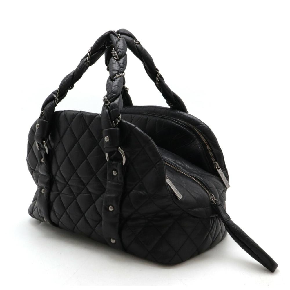 Black Leather Chanel Handbag