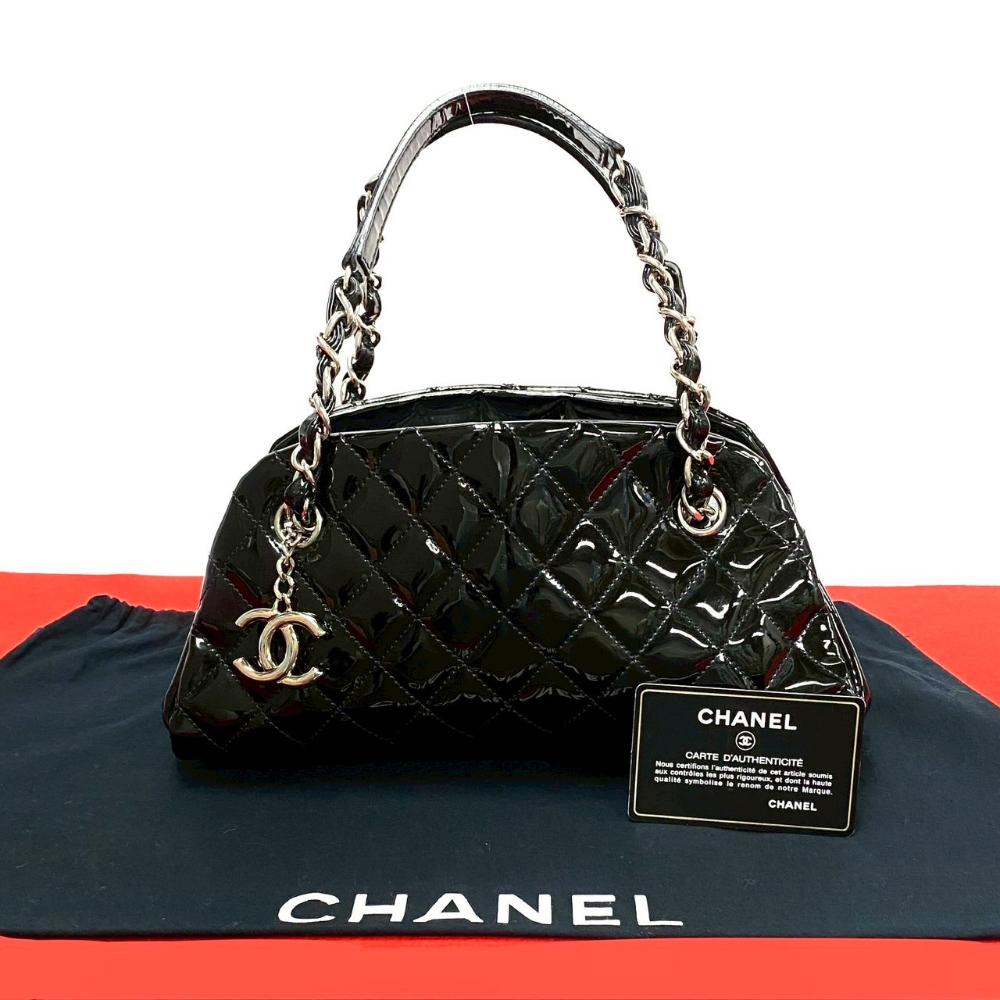 Black Leather Chanel Handbag