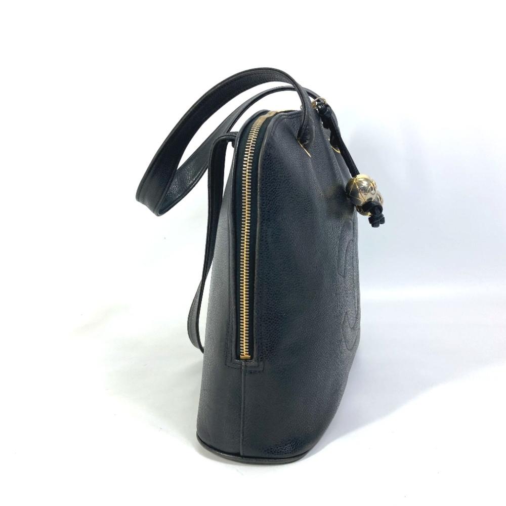 Black Leather Chanel Shoulder Bag