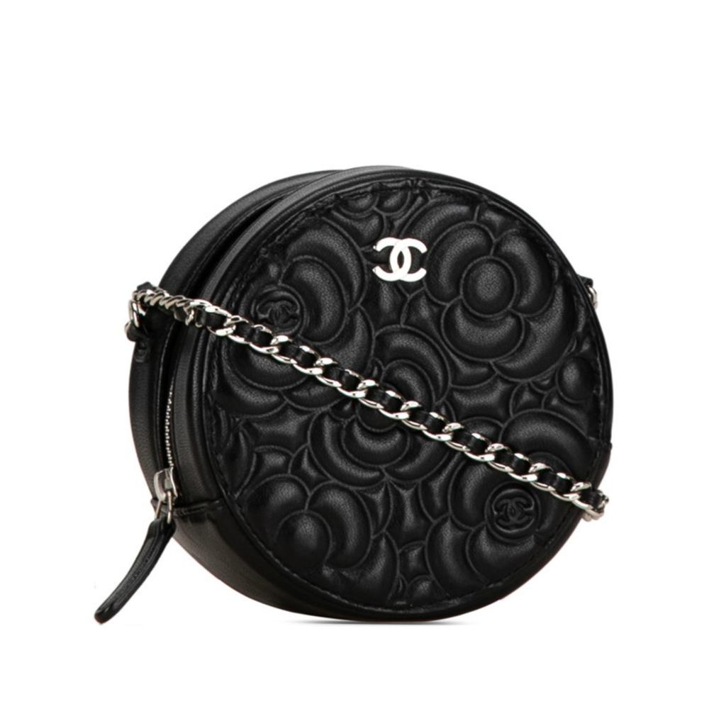 Black Leather Chanel Shoulder Bag