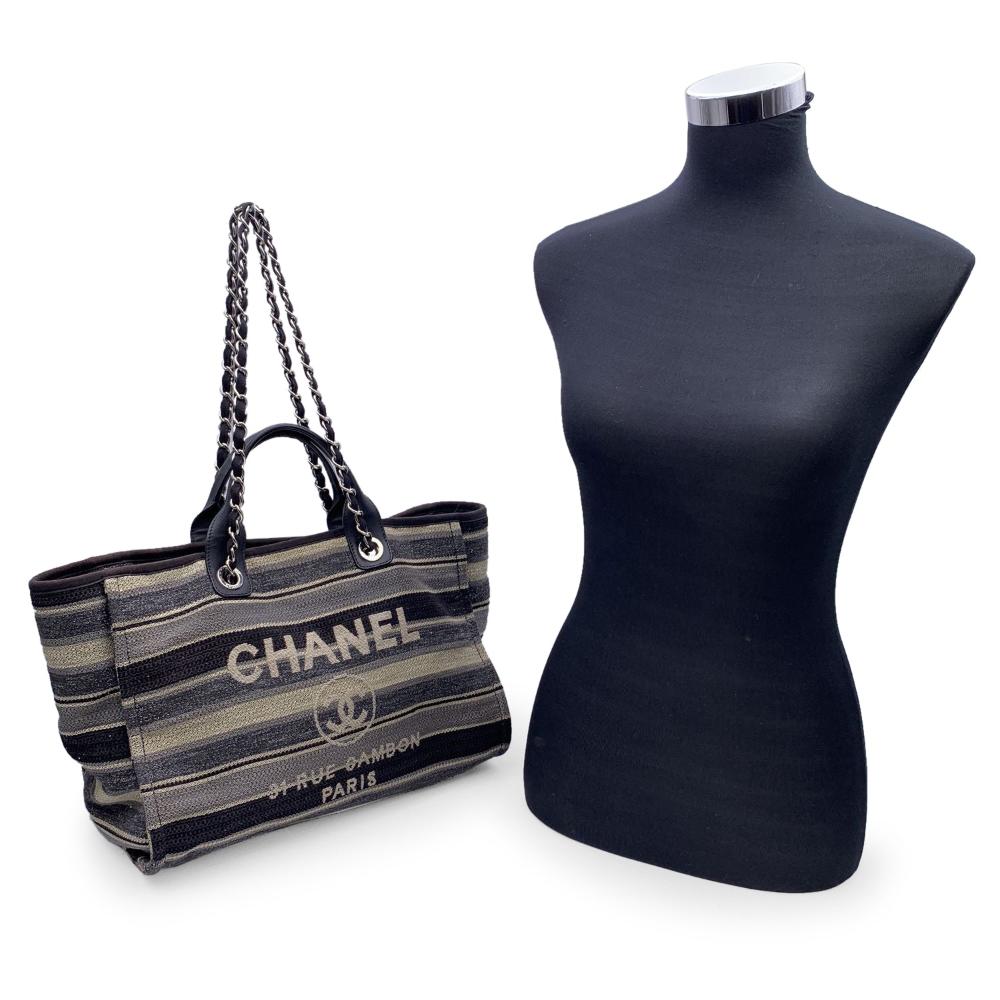 Black Leather Chanel Deauville