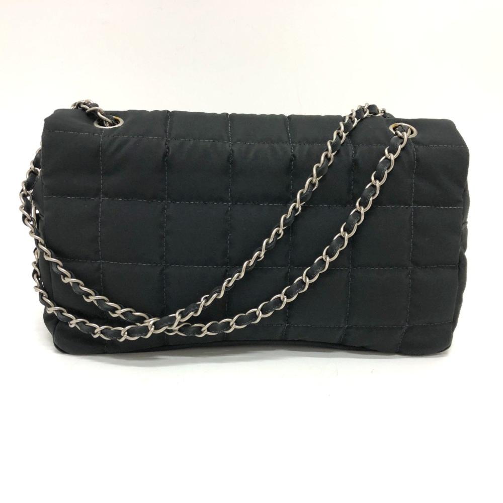 Black Leather Chanel Shoulder Bag