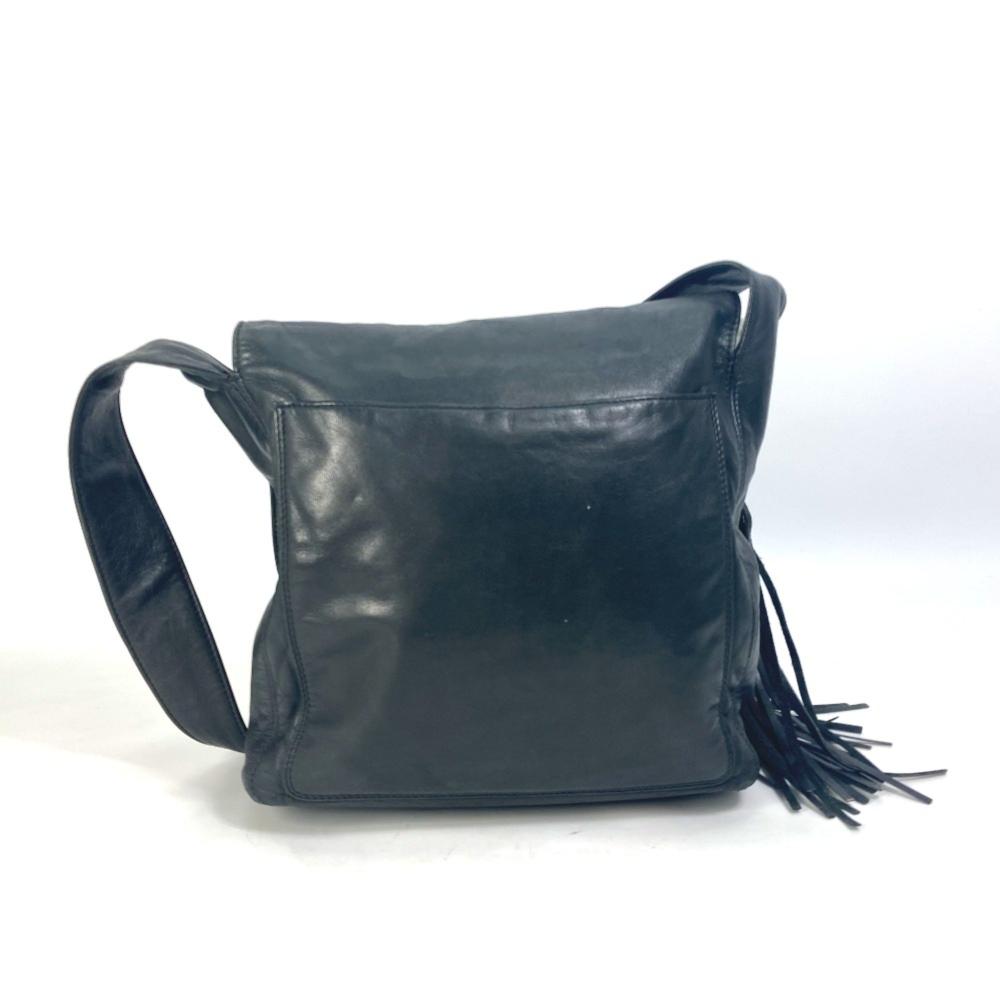 Black Leather Chanel Shoulder Bag