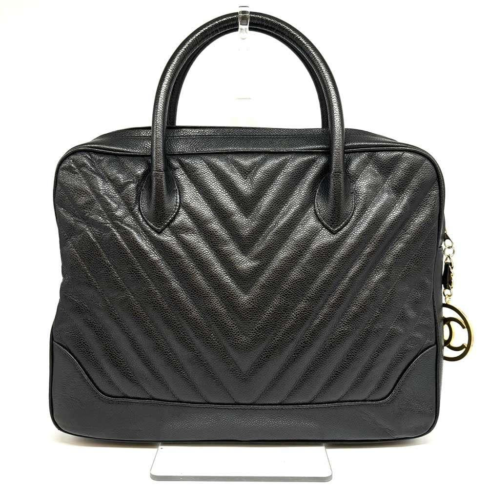 Black Leather Chanel Handbag