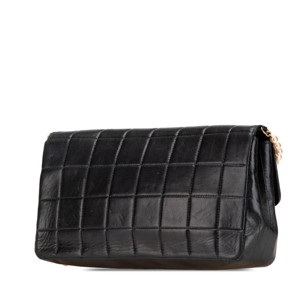 Black Leather Chanel Chocolate Bar