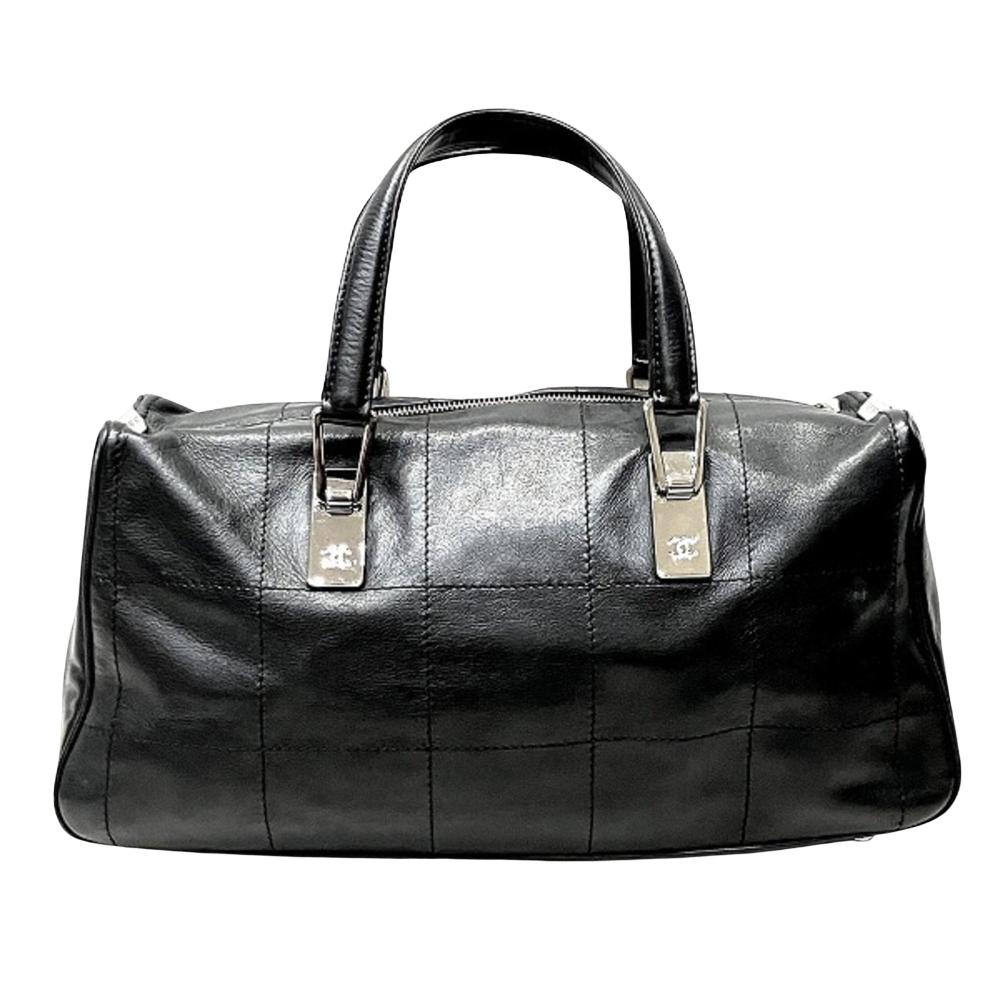 Black Leather Chanel Chocolate Bar