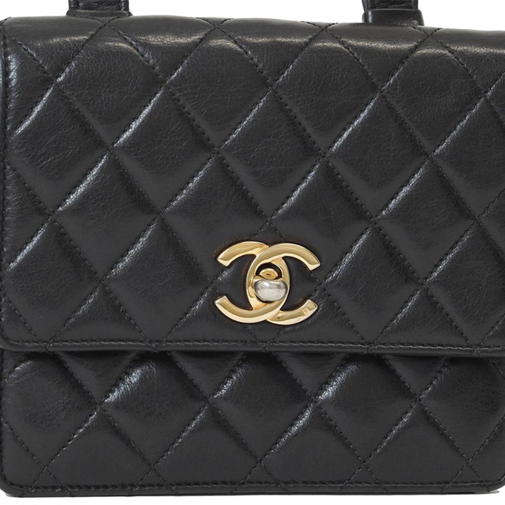 Black Leather Chanel Belt Bag