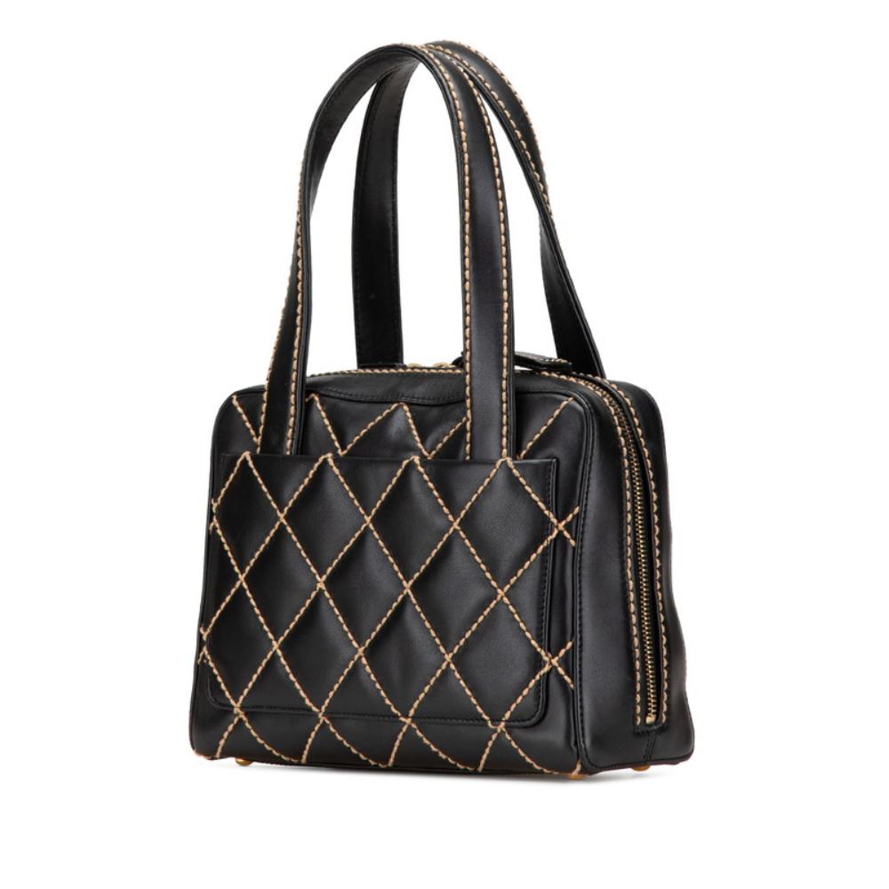 Black Leather Chanel Handbag