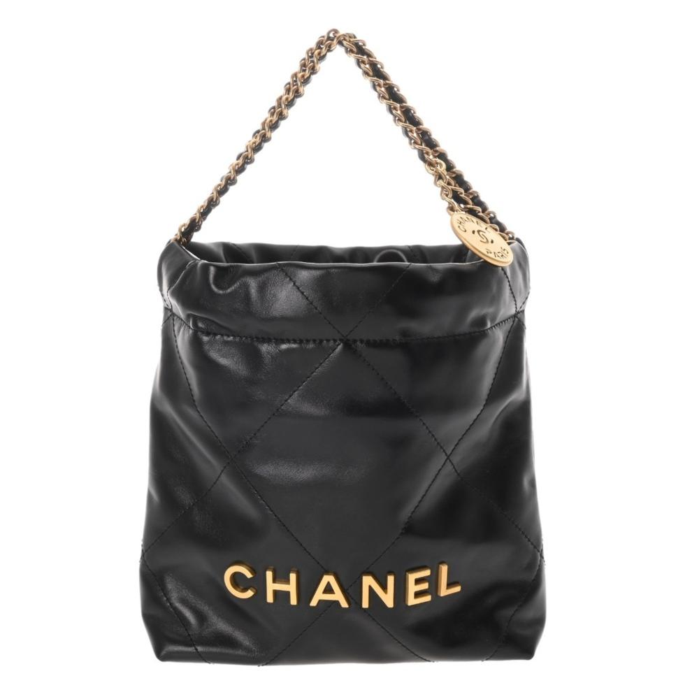 Black Leather Chanel Handbag