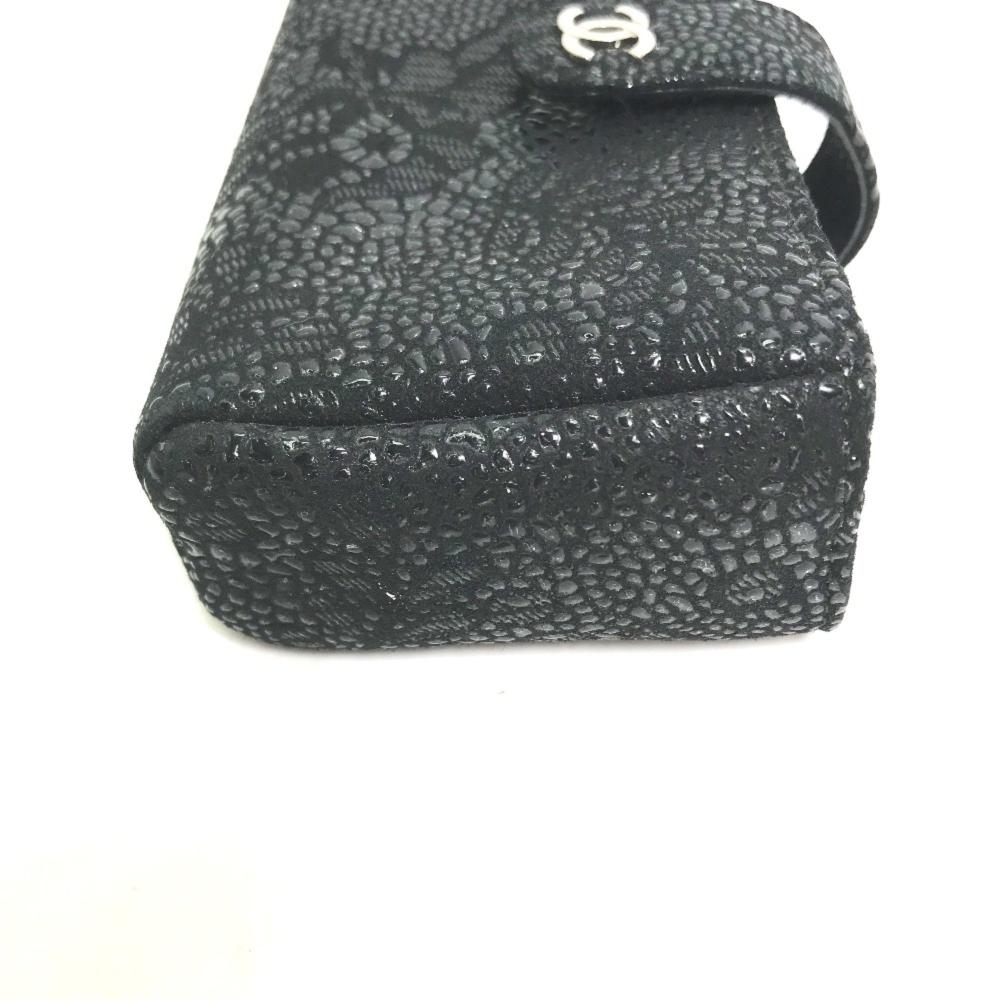 Black Leather Chanel Pouch
