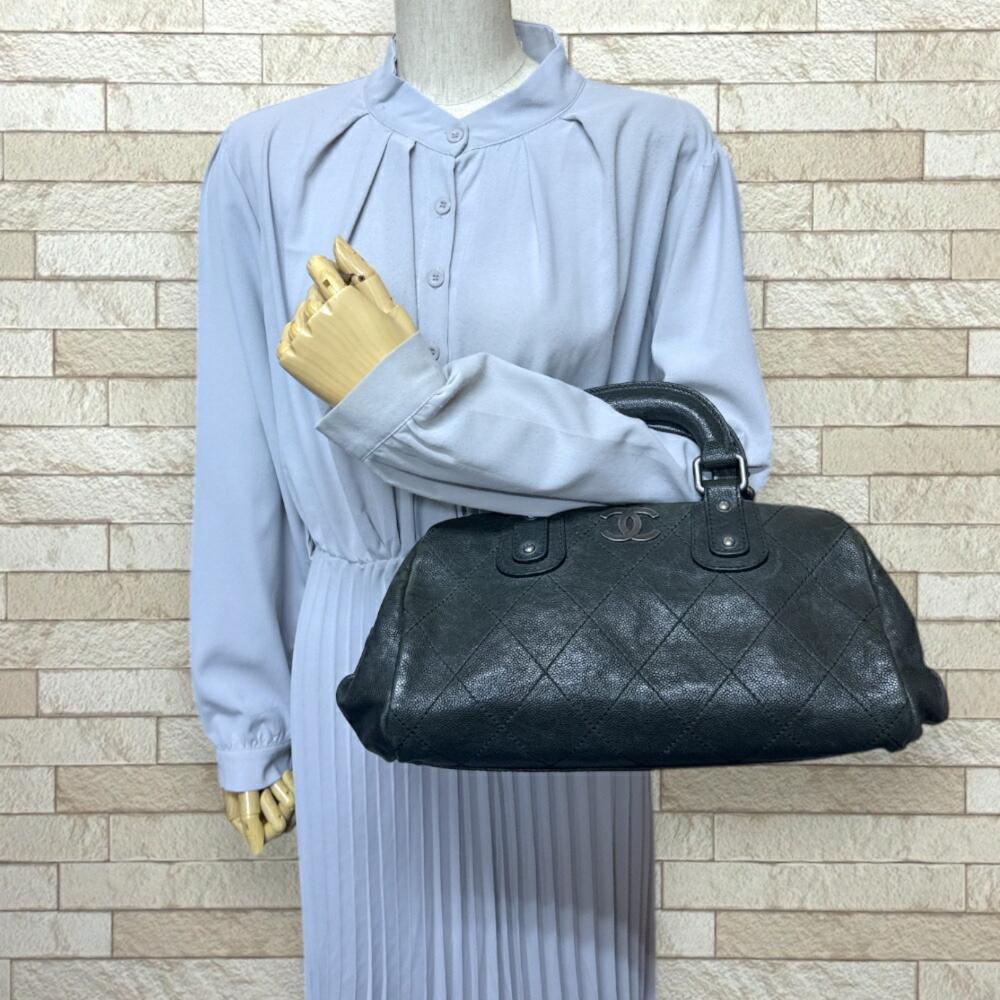 Black Leather Chanel Handbag