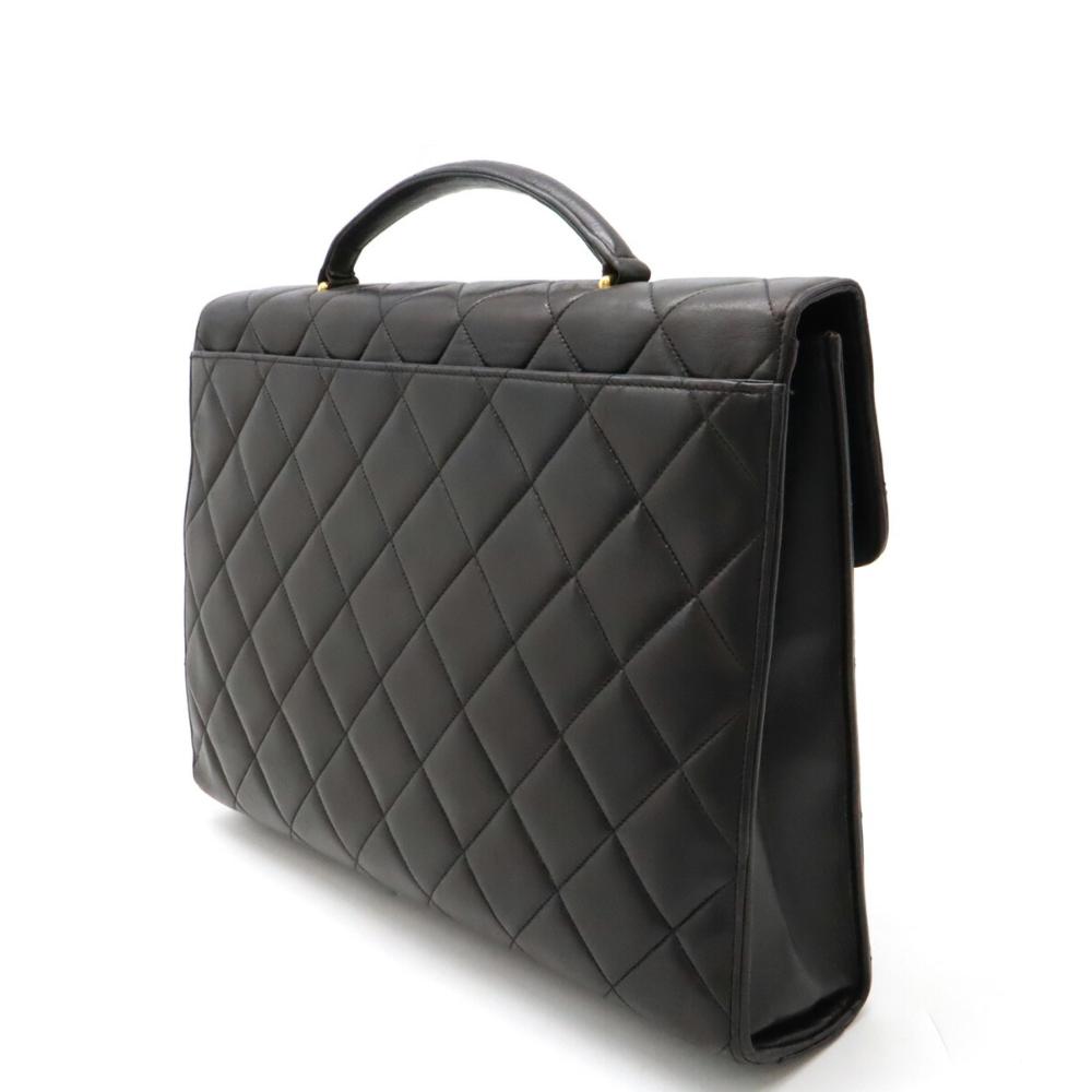 Black Leather Chanel Briefcase
