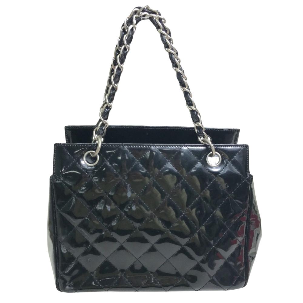 Black Leather Chanel Shoulder Bag