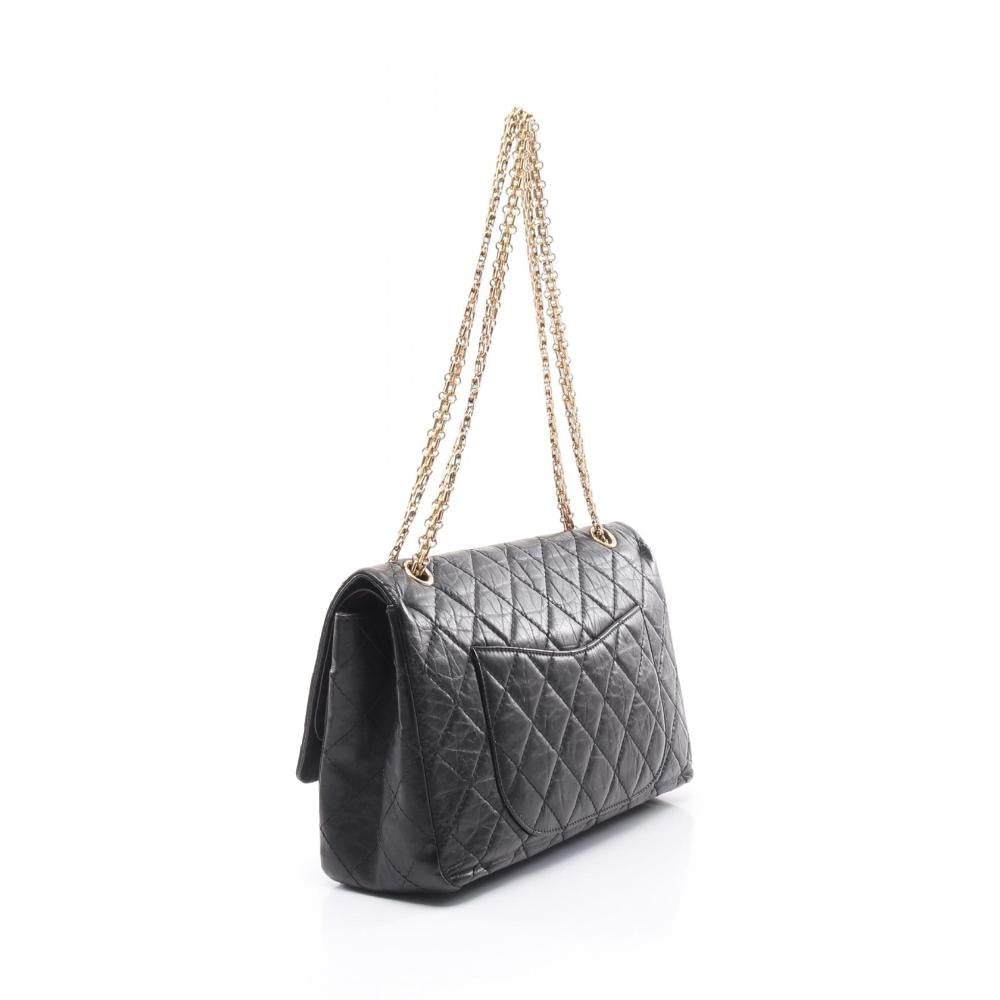 Black Leather Chanel Flap Bag