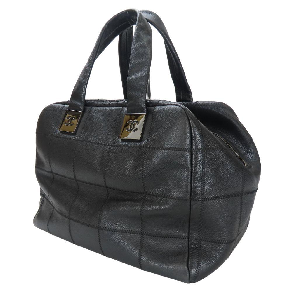 Black Leather Chanel Chocolate Bar