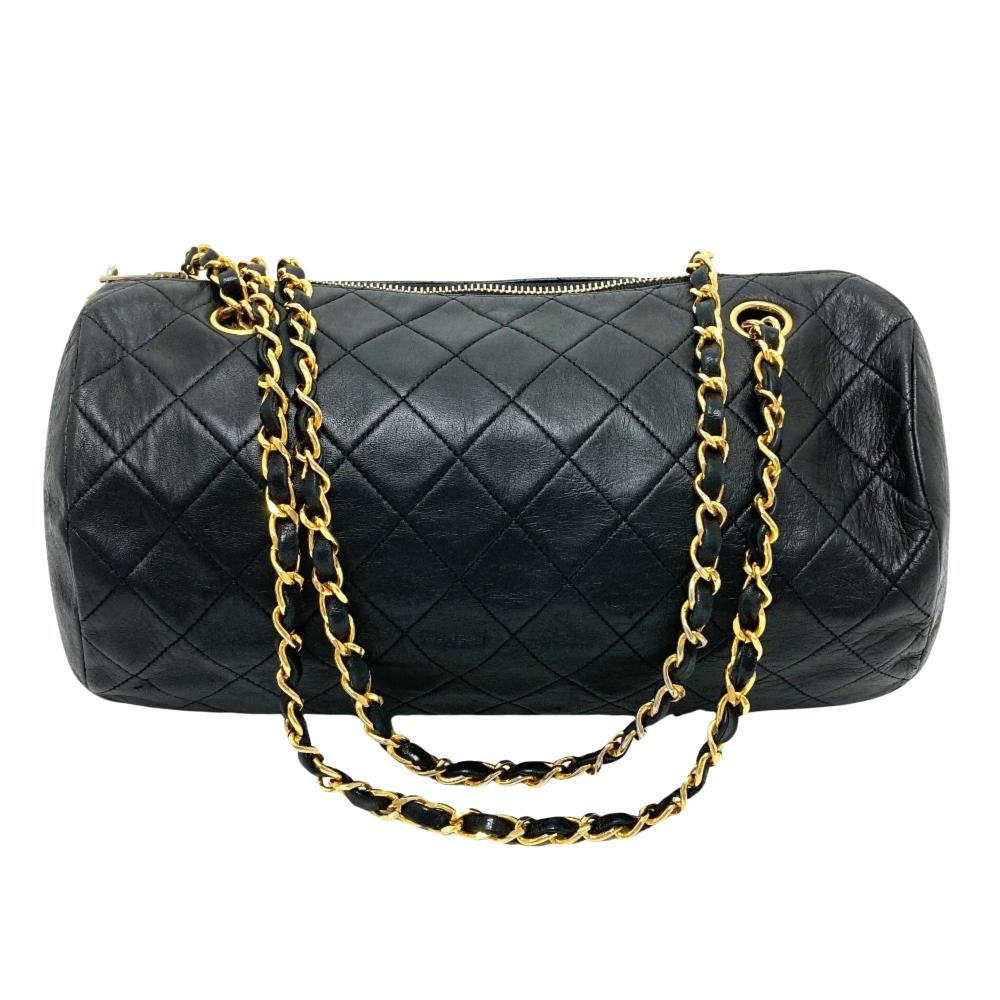 Black Leather Chanel Crossbody Bag