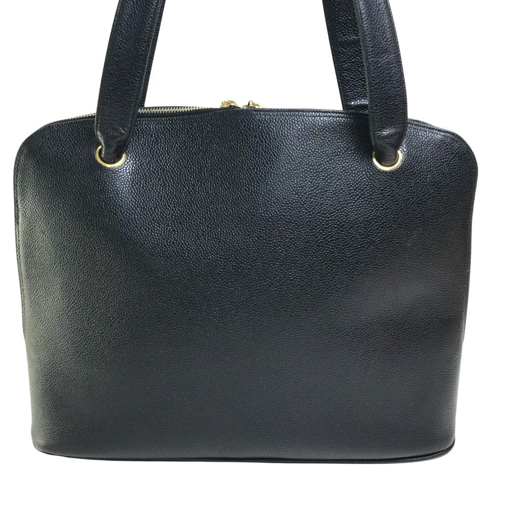 Black Leather Chanel Sports CC Logo