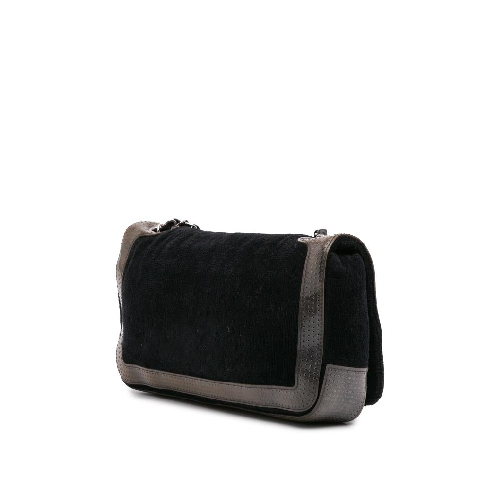 Black Leather Chanel Sports CC Logo