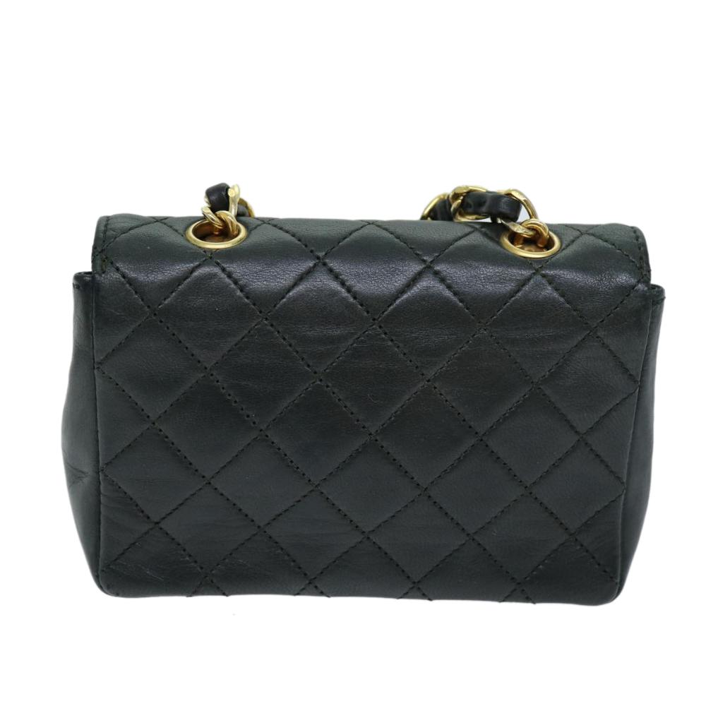 Black Leather Chanel Shoulder Bag