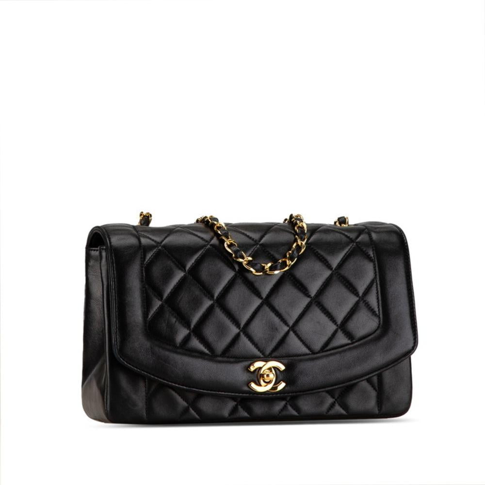 Black Leather Chanel Shoulder Bag