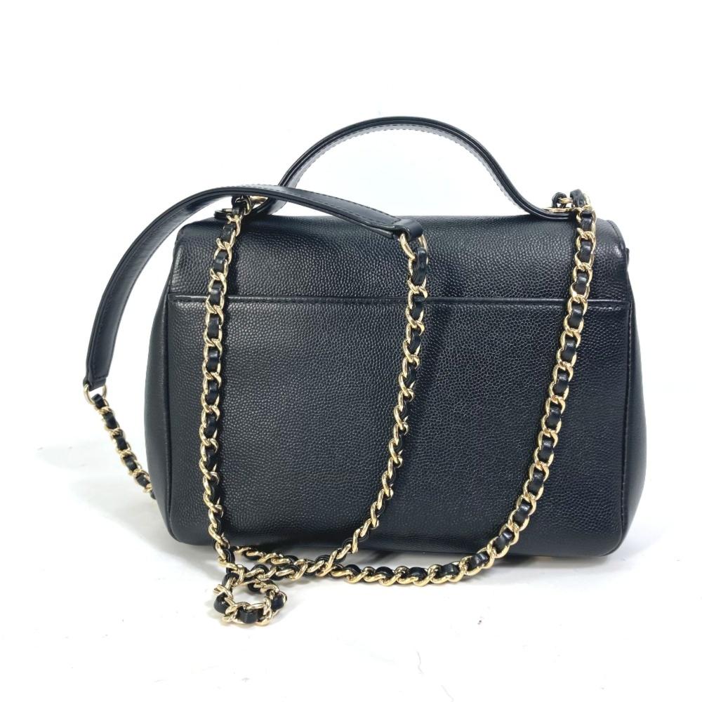 Black Leather Chanel Shoulder Bag