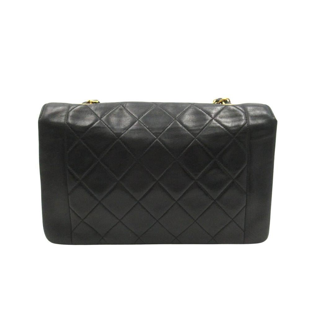 Black Leather Chanel Shoulder Bag