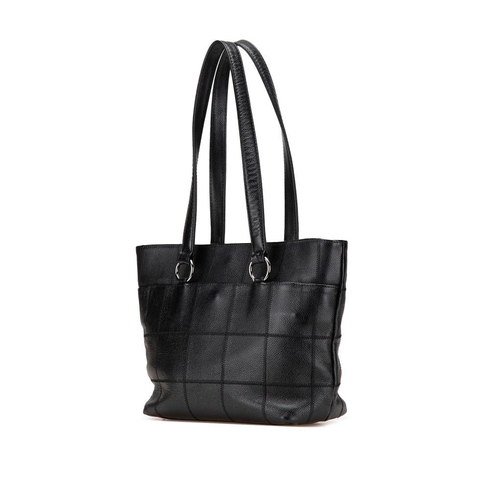 Black Leather Chanel Chocolate Bar