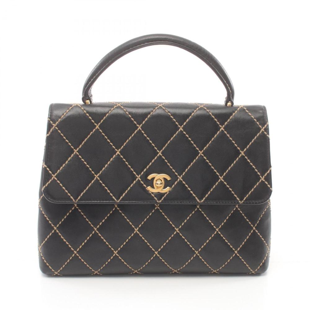Black Leather Chanel Handbag