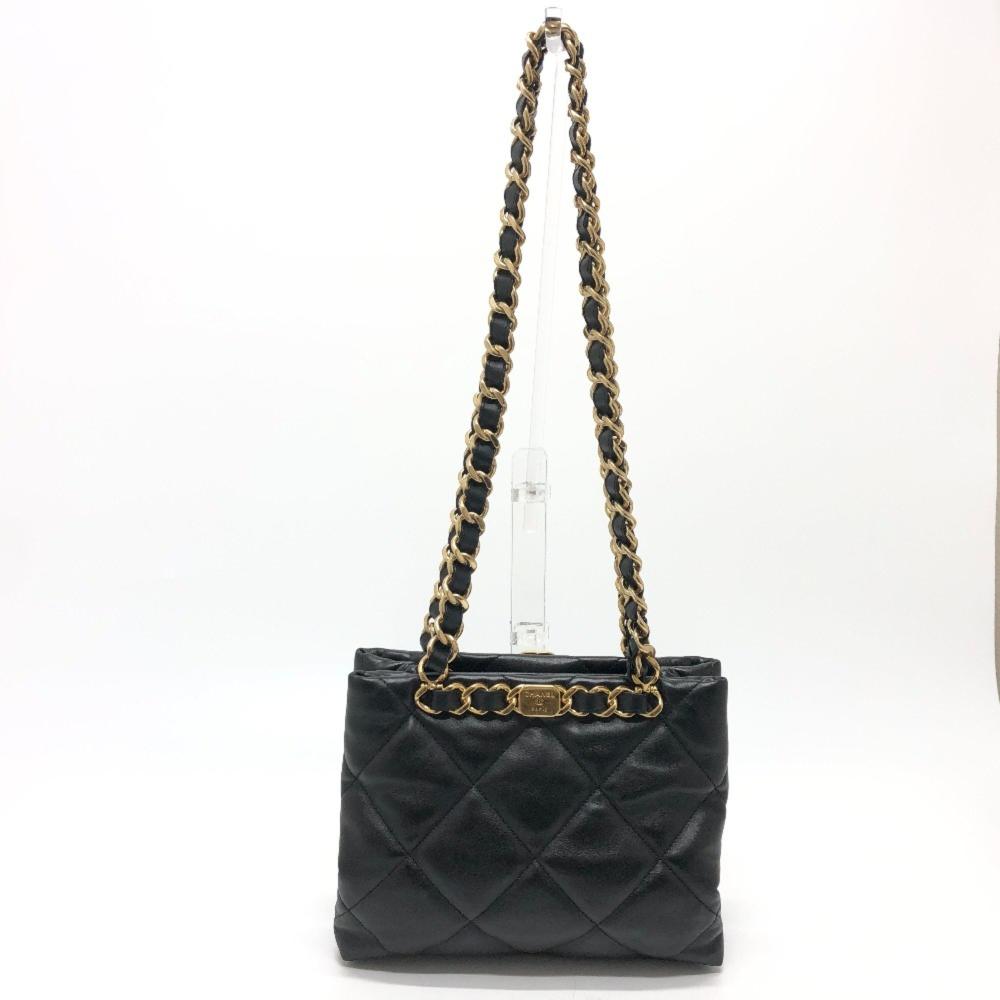 Black Leather Chanel Handbag