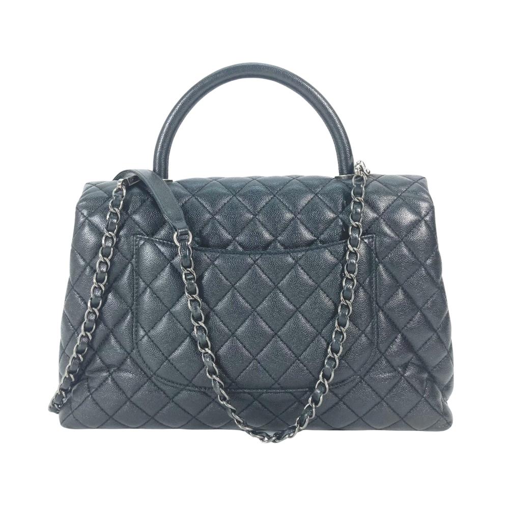 Black Leather Chanel Handbag