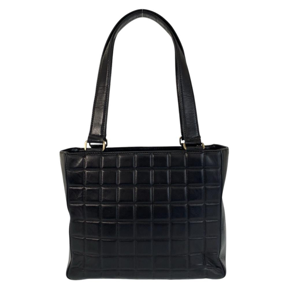 Black Leather Chanel Chocolate Bar