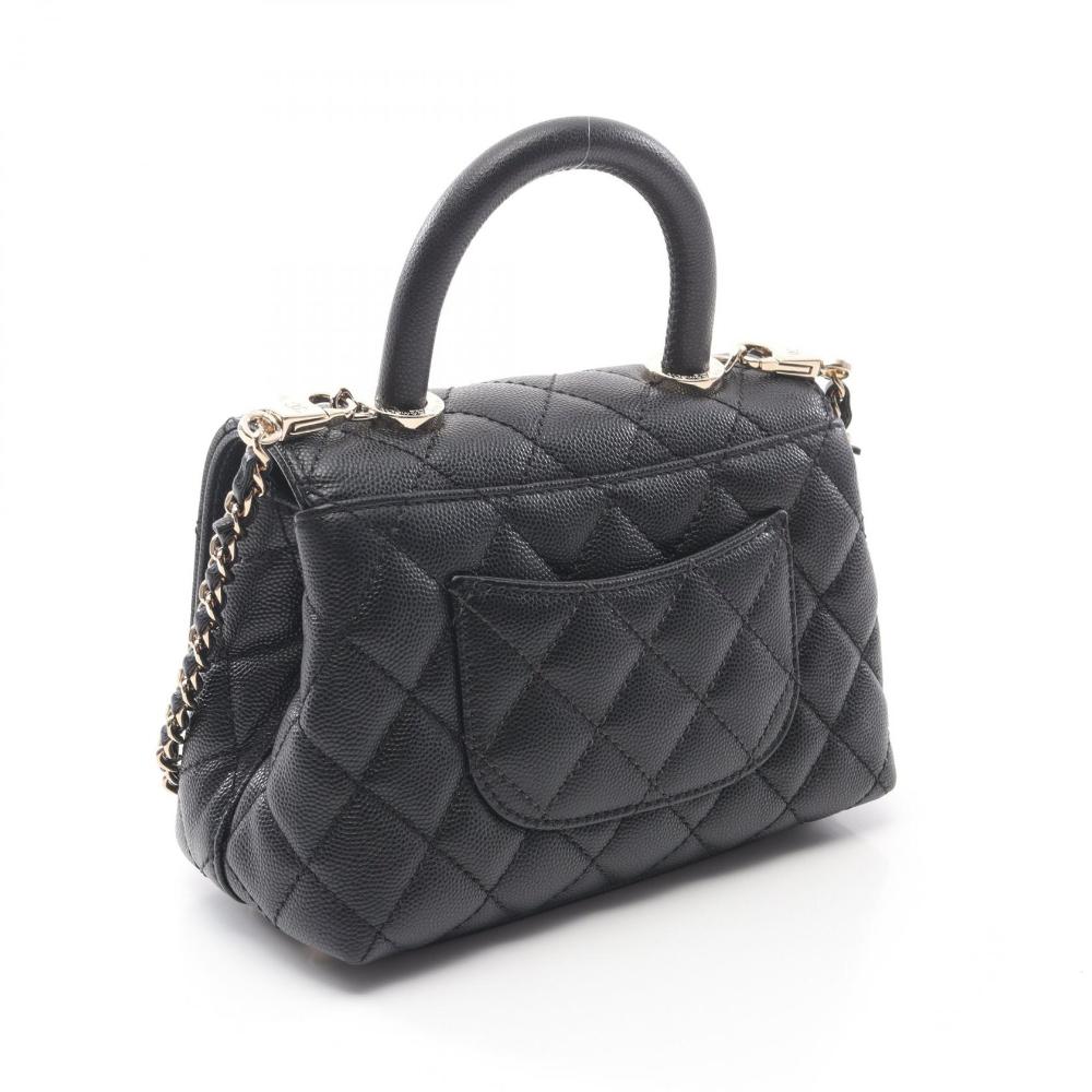 Black Leather Chanel Handbag
